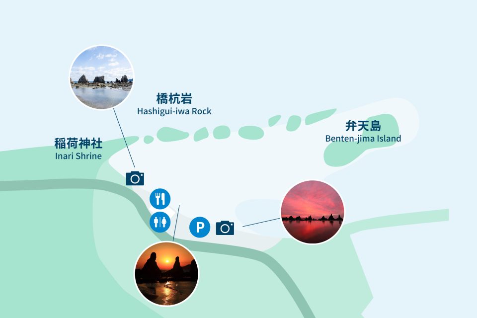 Soothed by the sunrise and sunset (The Hashigui-iwa Rocks) | Nanki ...